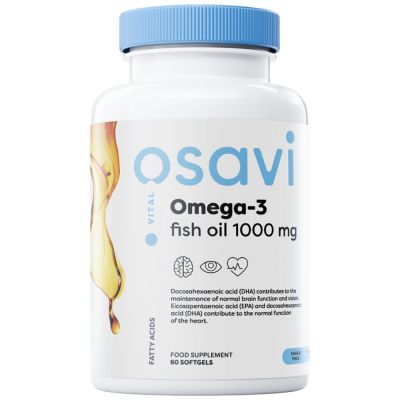 Osavi Omega 3 Fish Oil 1000 mg / Lemon Flavor [60 Гел капсули, 30 Дози]