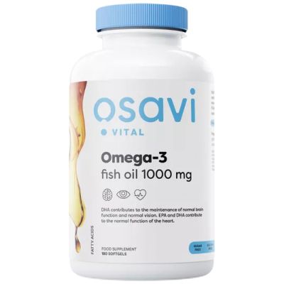Osavi Omega 3 Fish Oil 1000 mg | Molecularly Distilled [180 Гел капсули, 90 Дози]
