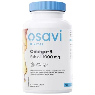 Osavi Omega 3 Fish Oil 1000 mg | Molecularly Distilled [60 Гел капсули, 30 Дози]