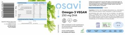Osavi Omega-3 Vegan | 250 mg DHA [60 Гел капсули, 60 Дози]