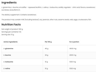 OstroVit BCAA + GLUTAMINE Powder [200 грама, 20 Дози]