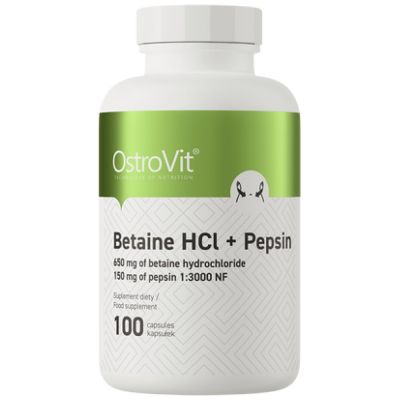 OstroVit Betaine HCl + Pepsin [100 капсули, 100 Дози]