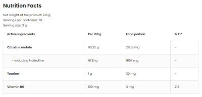 OstroVit Citrulline Malate Powder [210 грама, 70 Дози]