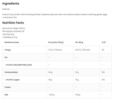 OstroVit Dextrose [1000 грама, 20 Дози]