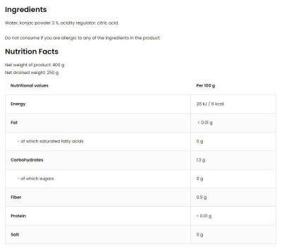 OstroVit Diet Tagliatelle | Keto-Friendly Low-Calorie Konjac Noodles [400 грама]