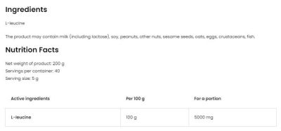 OstroVit Leucine Powder [200 грама, 40 Дози]