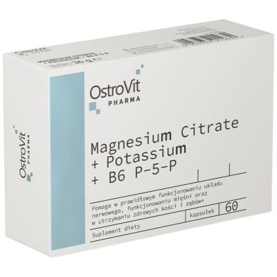 OstroVit Magnesium Citrate + Potassium + B6 P-5-P Blisters [60 капсули, 20 Дози]