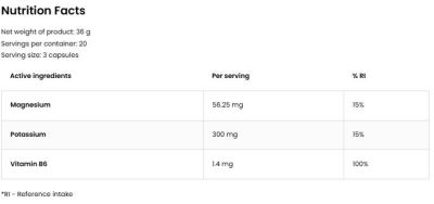 OstroVit Magnesium Citrate + Potassium + B6 P-5-P Blisters [60 капсули, 20 Дози]