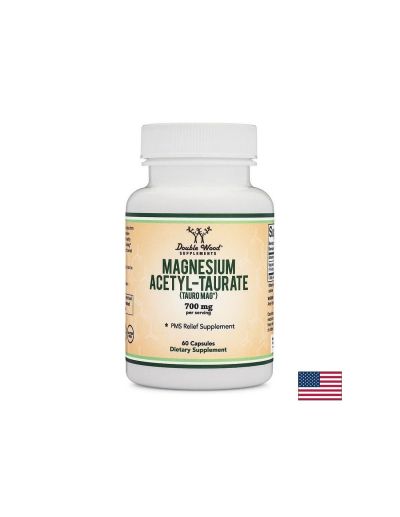 Magnesium Acetyl-taurate (TAURO-MAG®)/ Магнезий ацетил таурат, 60 капсули Double Wood