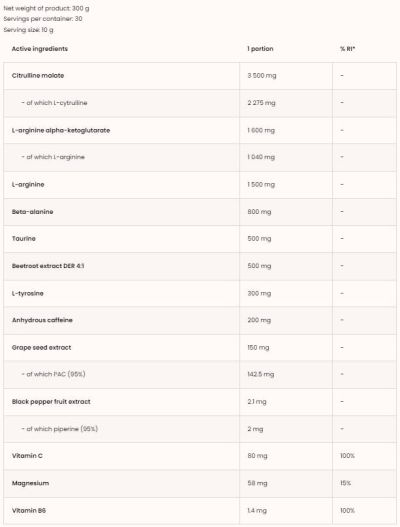 OstroVit Pump Extreme / Pre-Workout [300 грама, 30 Дози]