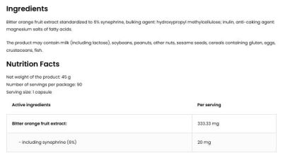 OstroVit Synephrine 20 mg [90 капсули, 90 Дози]