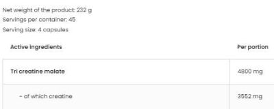 OstroVit Tri Creatine Malate / TCM 1200 mg [180 капсули, 45 Дози]