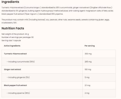 OstroVit Turmeric + Black Pepper + Ginger [90 капсули, 90 Дози]