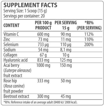 Dorian Yates Nutrition Collagen Complex | with Hyaluronic Acid & Acai Berry [300 грама, 20 Дози]