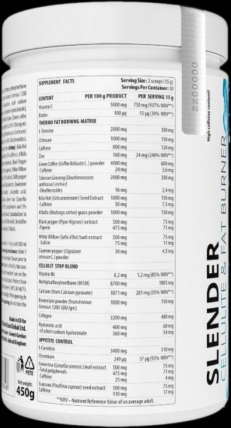 Dorian Yates Nutrition Slender / Cellulite & Fat Burner / Ultimate Matrix [450 грама, 60 Дози]