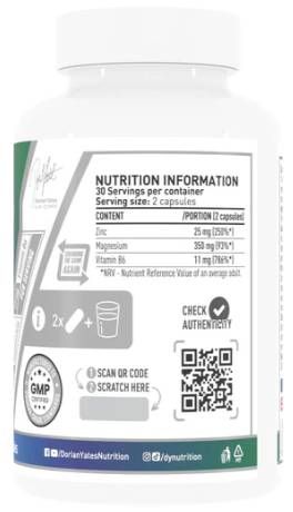 Dorian Yates Nutrition Zn Mg B6 | ZMA Complex [60 капсули, 30 Дози]