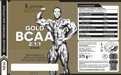 Kevin Levrone Gold BCAA 2:1:1 | with Glutamine & Citrulline [375 грама, 30 Дози]