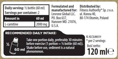 Kevin Levrone Gold L-Carnitine 4000 Shot [120 мл, 2 Дози]