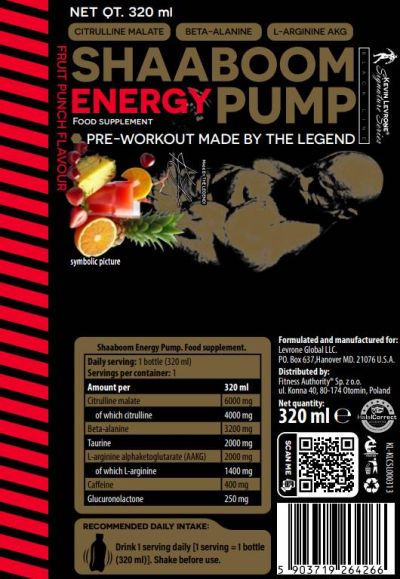 Kevin Levrone Shaaboom Energy Pump | Ready-To-Drink Pre-Workout Drink [320 мл, 2 Дози]