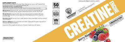 SWEDISH Supplements Creatine Engine | with Creavolution Micronized Creatine [300 грама, 50 Дози]