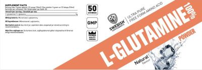 SWEDISH Supplements L-Glutamine 100% [250 грама, 50 Дози]