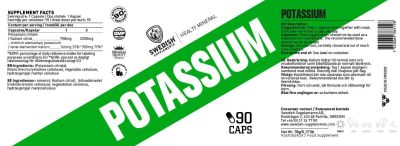 SWEDISH Supplements Potassium Citrate 166 mg [90 капсули, 30 Дози]
