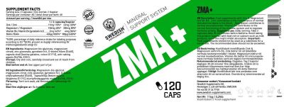 SWEDISH Supplements ZMA + [120 капсули, 60 Дози]