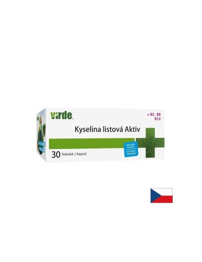 Фолиева Киселина 400 µg + Витамин B2, Витамин B6 и Витамин B12 – Нормално кръвообразуване и енергия, 30 капсули