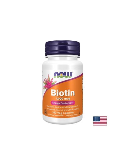 Биотин – Коса, кожа и нокти, 1000 μg, 100 веган капсули