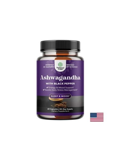 Ашваганда 650 mg + Черен пипер 5 mg – При стрес, тревожност и проблеми със съня, 60 капсули