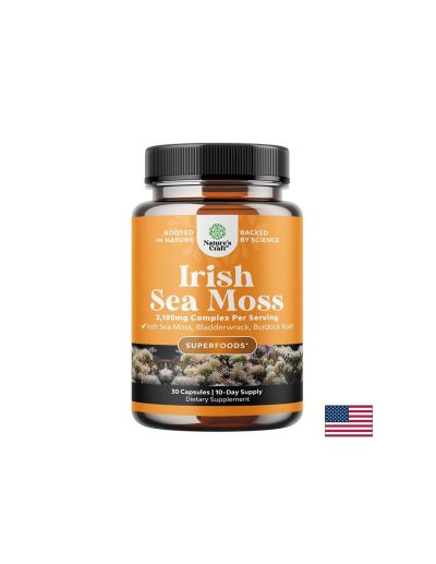 Ирландски морски мъх 250 mg + Фукус 250 mg + Репей 200 mg – Имунитет и щитовидна жлеза, 30 капсули