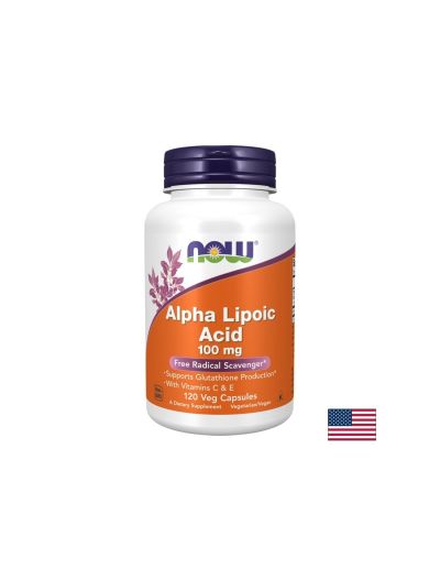 Алфа липоева киселина 100 mg + Витамин C 250 mg + Витамин E 20 mg – Подкрепа при висока кръвна захар, 120 веган капсули
