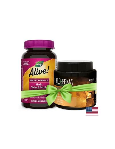Alive! Hair, Skin & Nails Multivitamin Gummy Premium Formula / Алайв! Коса, кожа и нокти - премиум формула, 60 желирани таблетки Nature’s Way