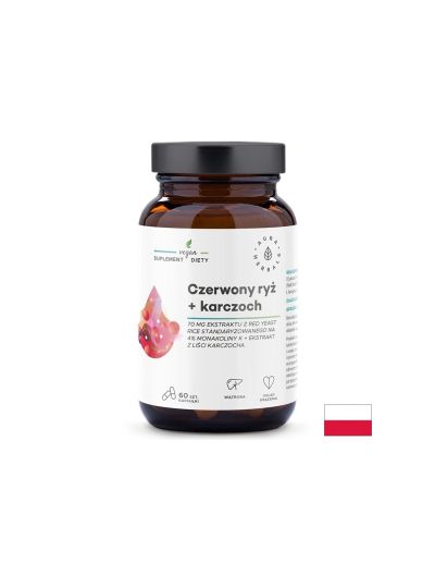 Червен ориз 70 mg + Артишок 250 mg – Нормални нива на холестерола и триглицеридите, 60 капсули