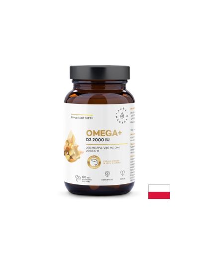 Грижа за мозъка, костите и ставите - Омега-3  1000 mg + Витамин D3 2000 IU, 60 капсули