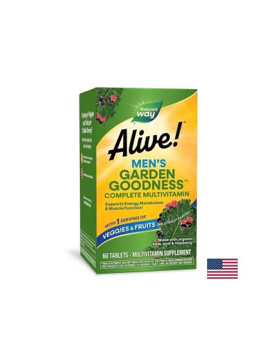 Alive! Garden Goodness™ Men`s Multi-Vitamin/ Алайв! Мултивитамини за мъже х 60 таблетки Nature’s Way