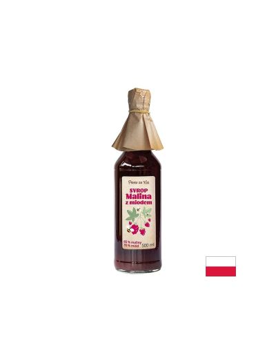 Малинов сироп с пчелен мед, пастьоризиран, 500 ml