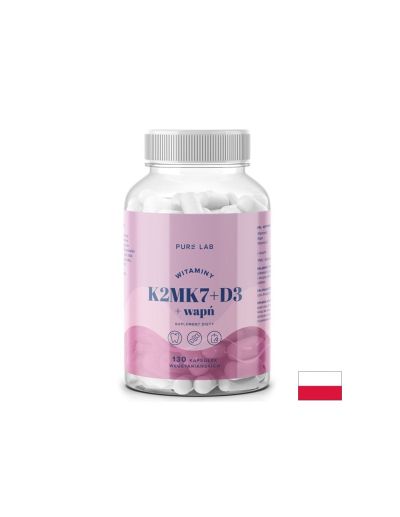 Витамин D3 1000 IU + K2 37.5µg и Калций– Здрави кости и зъби, 130 капсули