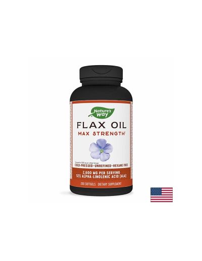 Flax Oil Max Strenght 57% ALA/ Ленено масло 1300 mg х 200 капсули Nature’s Way