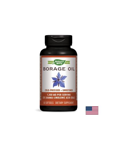 Borage Oil 23% GLA/ Пореч масло 1300 mg х 60 капсули Nature’s Way