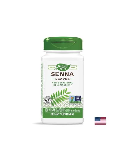Senna Leaf - Сена (лист) - срещу запек, 450 mg, 100 капсули Nature’s Way
