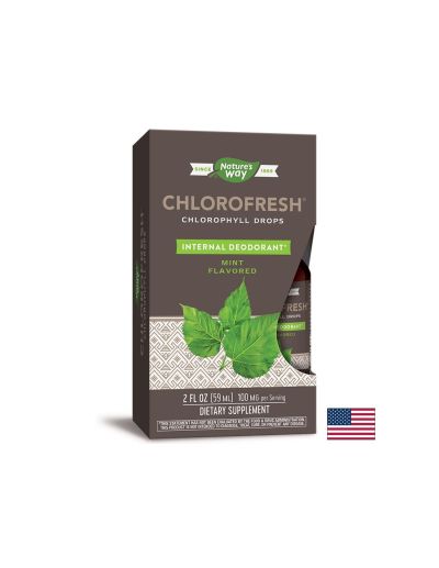 Chlorofresh® Chlorophyll Drops/ Хлорофреш® Хлорофил Капки х 59 ml (без алкохол) с ментов вкус Nature’s Way