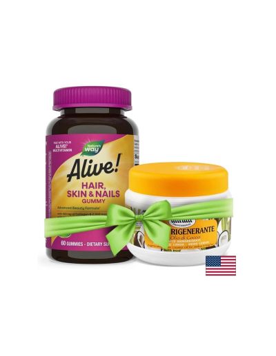 Alive! Hair, Skin & Nails Gummies/ Алайв! Коса, кожа и нокти, 60 желирани таблетки Nature’s Way