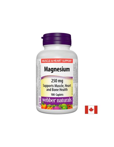 Magnesium/ Магнезий 250 mg x 100 каплети Webber Naturals