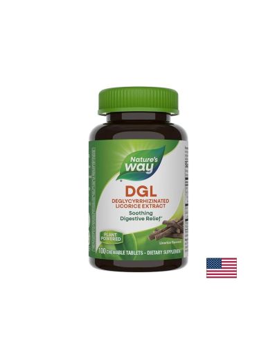 DGL - Deglycyrrhizinated Licorice Extract/ ДиДжиЕл - Деглициризиран сладник / Женско биле х 100 дъвчащи таблетки Nature’s Way