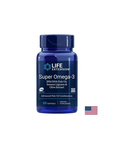 Super Omega-3 / Омега-3 от риба с добавени Лигнан от сусам и Маслина х 60 софтгел капсули