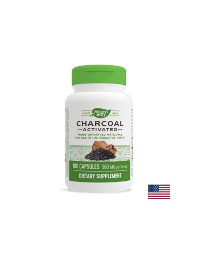 Charcoal Activated/ Активен въглен 280 mg х 100 капсули Nature’s Way