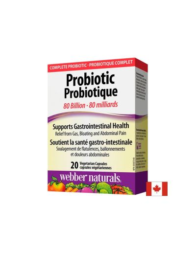 Probiotic 80 billion / Пробиотик, 80 млрд. активни пробиотици, 20 капсули Webber Naturals