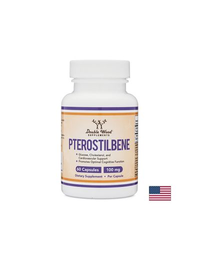 Pterostilbene/ Птеростилбен, 100 mg, 60 капсули Double Wood