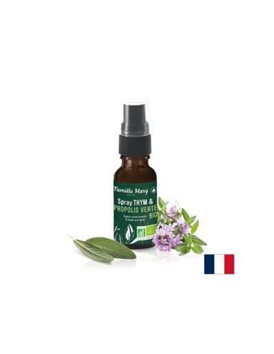 Spray Thym & Propolis Verte BIO / Спрей за гърло с мащерка, зелен прополис и градински чай, 20 ml Famille Mary